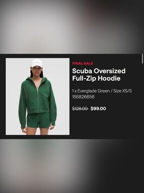 Lululemon Scuba Oversized Full Zip Hoodie Sz XS/S